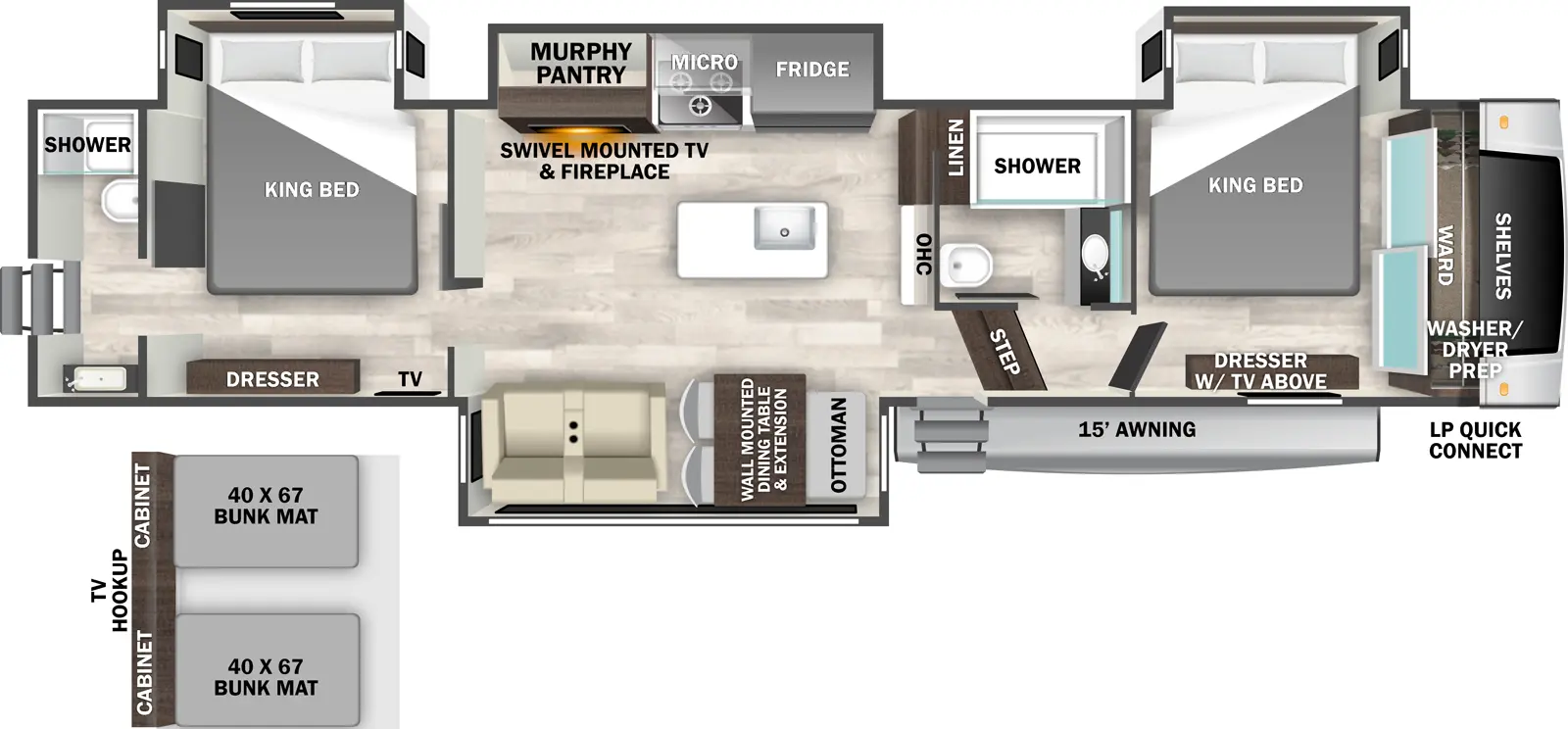 Cedar Creek Experience 38DB Floorplan